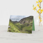 スコットランド，山，グレンコーの三人姉妹 カード (黄色い花)