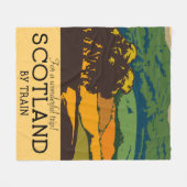 スコットランド「素晴らしい旅のために!」 フリースブランケット (正面(横))