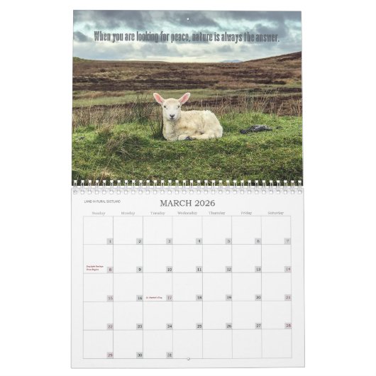 スコットランド |風光明媚な旅行の写真と引用文カレンダー カレンダー (3月 2026)