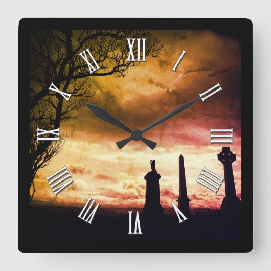 スコットランド、魔法スキー&ケルト高原/スコット スクエア壁時計 (正面)