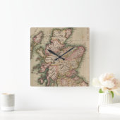スコットランド(1814年)のヴィンテージの地図 スクエア壁時計 (ホーム)