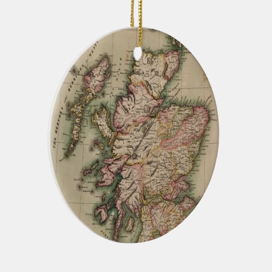 スコットランド(1814年)のヴィンテージの地図 セラミックオーナメント (右)