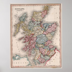 スコットランド(1832年)のヴィンテージの地図 ポスター