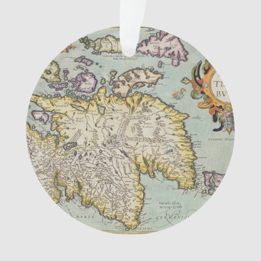 スコットランド| Miliaria Scotiaの地図 オーナメント (正面)