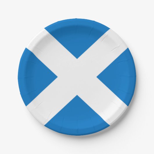 スコットランドSt Andrewの十字の国旗 ペーパープレート (正面)