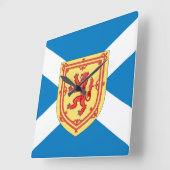 スコットラ王室のンドの武器と国旗 スクエア壁時計 (傾斜)