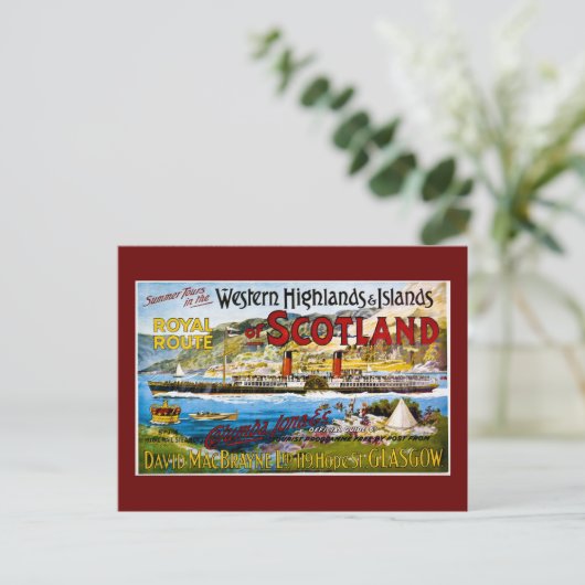 スコットラ王室のンドサマーツアーズヴィンテージのルート ポストカード (スタンド正面)