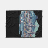 スコットラ素晴らしンドの3Dスケッチ島 フリースブランケット (正面(横))