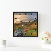 スコットラ転がンド風光明媚な丘の風景 スクエア壁時計 (ホーム)