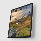 スコットラ転がンド風光明媚な丘の風景 スクエア壁時計 (傾斜)