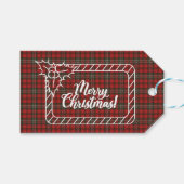スコットレッドモダンスコティッシュクランタータンチェック ギフトタグ (正面(横))