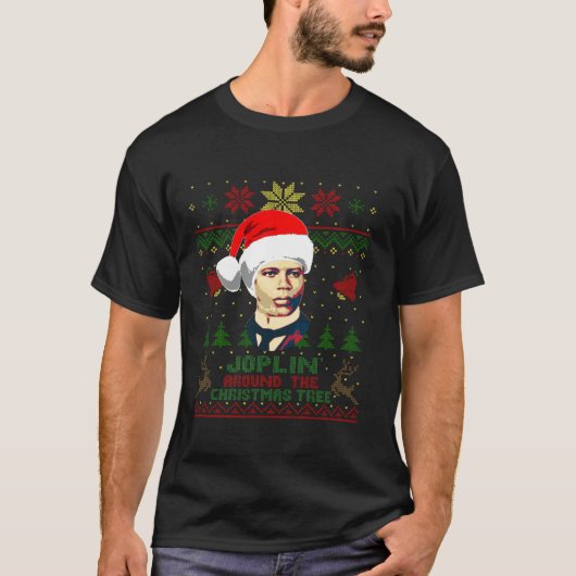スコット作曲家ジョプリンのまわりにザクリスマスツリーCh Tシャツ (正面)
