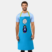 スコット国旗の話すペンギンパーソナライズされた エプロン (着用した状態)