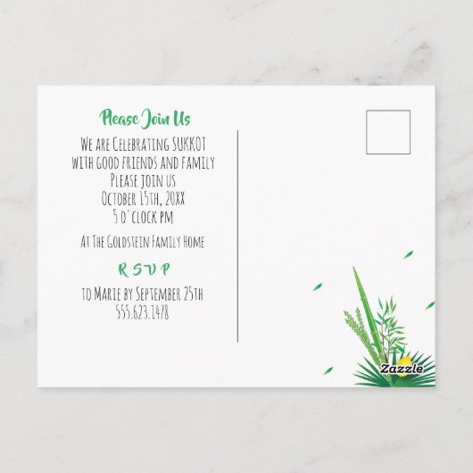 スコット祭りのパーティー　スッカ　ルラヴ＆エトログ　ご招待 ポストカード (裏面)