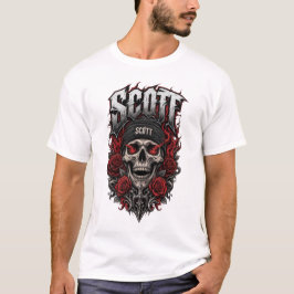 スコット ゴシック ドクロ 名前 デザイン Tシャツ
