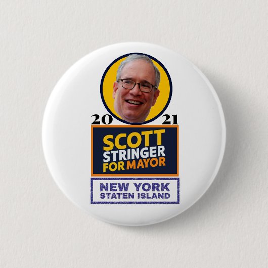 スコット・ストリンガーNYC市長 缶バッジ (正面)