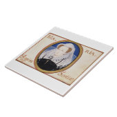 スコット(1542-87年)のメリー女王(子牛皮紙のグワッシュ) タイル (側面)