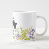 スコッパーソナライズされたティ犬コーヒーマグ、ガーデンフラワー ジャンボコーヒーマグカップ (右)