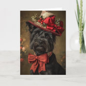 スコッビクトリアンティ犬のクリスマス シーズンカード (正面)