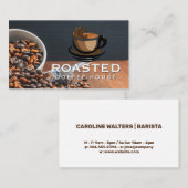 スコップでコーヒー豆を注ぐ |カフェロゴ 名刺 (正面/裏面)