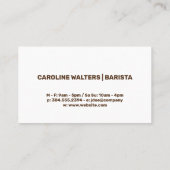 スコップでコーヒー豆を注ぐ 名刺 (裏面)