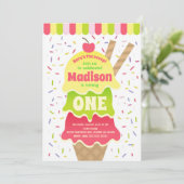 スコップのアイスクリームの誕生日の招待状はここにあります 招待状 (スタンド正面)