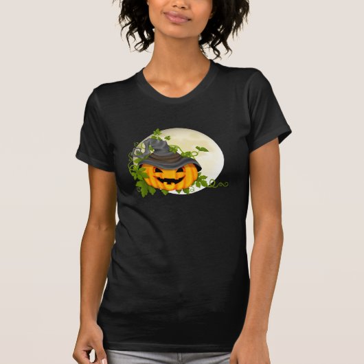 スコップの首のカボチャハロウィンのTシャツ Tシャツ (正面)