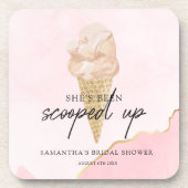 スコップアップウォーターカラーアイスクリームブライダルシャワー コースター (正面)