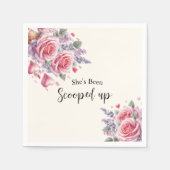 スコップアップウォーターカラーアイスクリームブライダルシャワー スタンダードカクテルナプキン (正面)