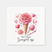 スコップアップウォーターカラーアイスクリームブライダルシャワー スタンダードカクテルナプキン (正面)