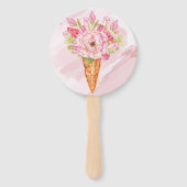 スコップアップウォーターカラーアイスクリームブライダルシャワー ハンドファン (裏面)