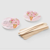 スコップアップウォーターカラーアイスクリームブライダルシャワー ハンドファン (組立なし)