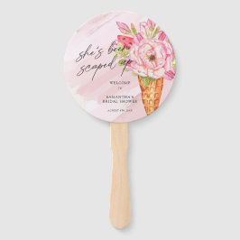 スコップアップウォーターカラーアイスクリームブライダルシャワー ハンドファン