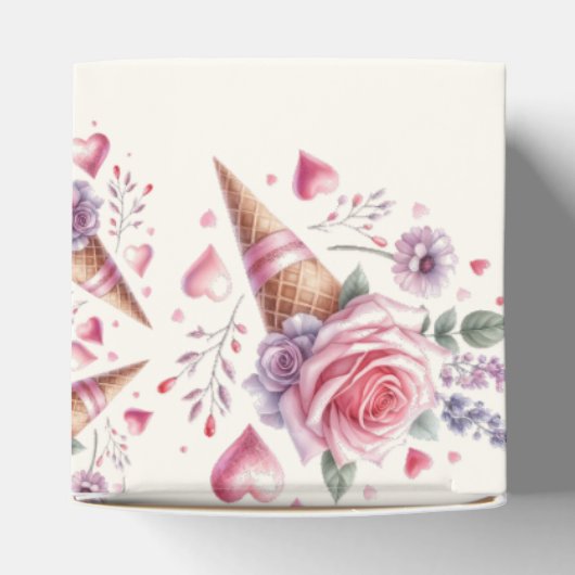 スコップアップウォーターカラーアイスクリームブライダルシャワー フェイバーボックス (上部)