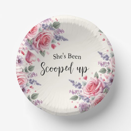 スコップアップウォーターカラーアイスクリームブライダルシャワー ペーパーボウル (正面)