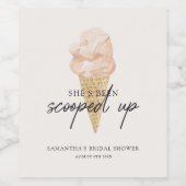 スコップアップシックな水色アイスクリームブライダルシャワー ワインラベル (シングルラベル)