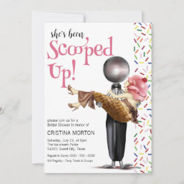 スコップアップストロベリーアイスクリームブライダルシャワー 招待状