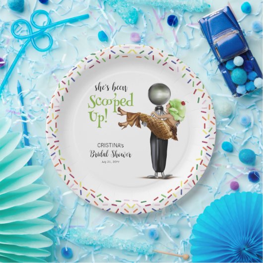 スコップアップチョコレートアイスクリームブライダルシャワー ペーパープレート (パーティー)