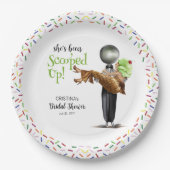 スコップアップチョコレートアイスクリームブライダルシャワー ペーパープレート (正面)