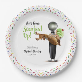 スコップアップチョコレートアイスクリームブライダルシャワー ペーパープレート