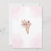 スコップアップバーガンディーピンクアイスクリームブライダルシャワー 招待状 (裏面)