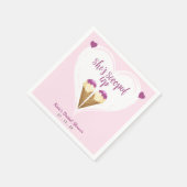 スコップアップピンクアイスクリームハートブライダルシャワー スタンダードカクテルナプキン (角)