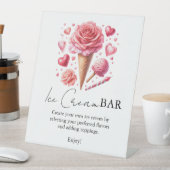 スコップアップピンクモダンブライダルシャワーバーシンボルや象徴 台座サイン (インサイチュ)