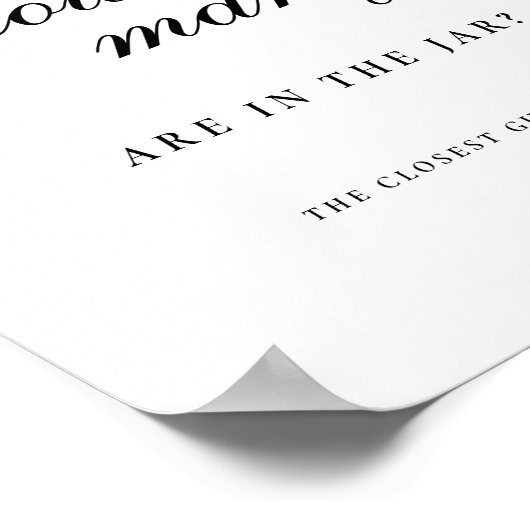 スコップアップ推測ブライダルシャワーの数 ポスター (角)