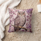 スコップエレガントフクロウパープルフローラ クッション (ブランケット)