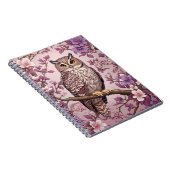 スコップエレガントフクロウパープルフローラ ノートブック (右側)