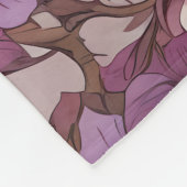 スコップエレガントフクロウパープルフローラ フリースブランケット (角)