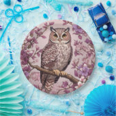 スコップエレガントフクロウパープルフローラ ペーパープレート (パーティー)