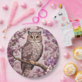 スコップエレガントフクロウパープルフローラ ペーパープレート (パーティー)