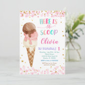 スコップコーンアイスクリームバースデーパーティー 招待状 (スタンド正面)
